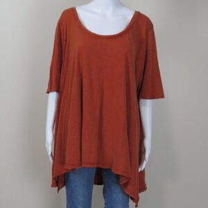 NEW Wonderly 100% Cotton Tunic T-shirt Top SIZE 3XL Fall Orange Paprika